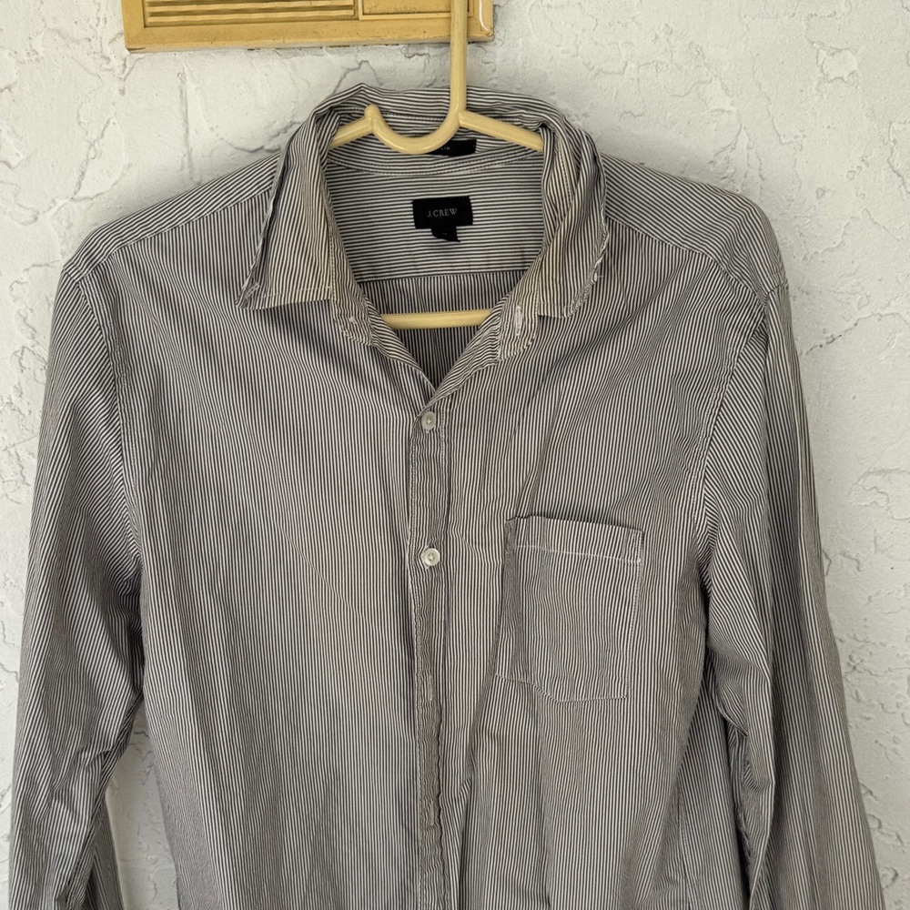 J.Crew Black and White Striped Shirt